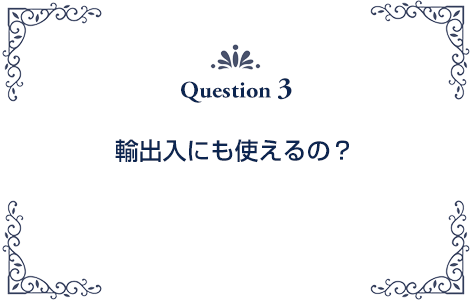 輸出入にも使えるの？